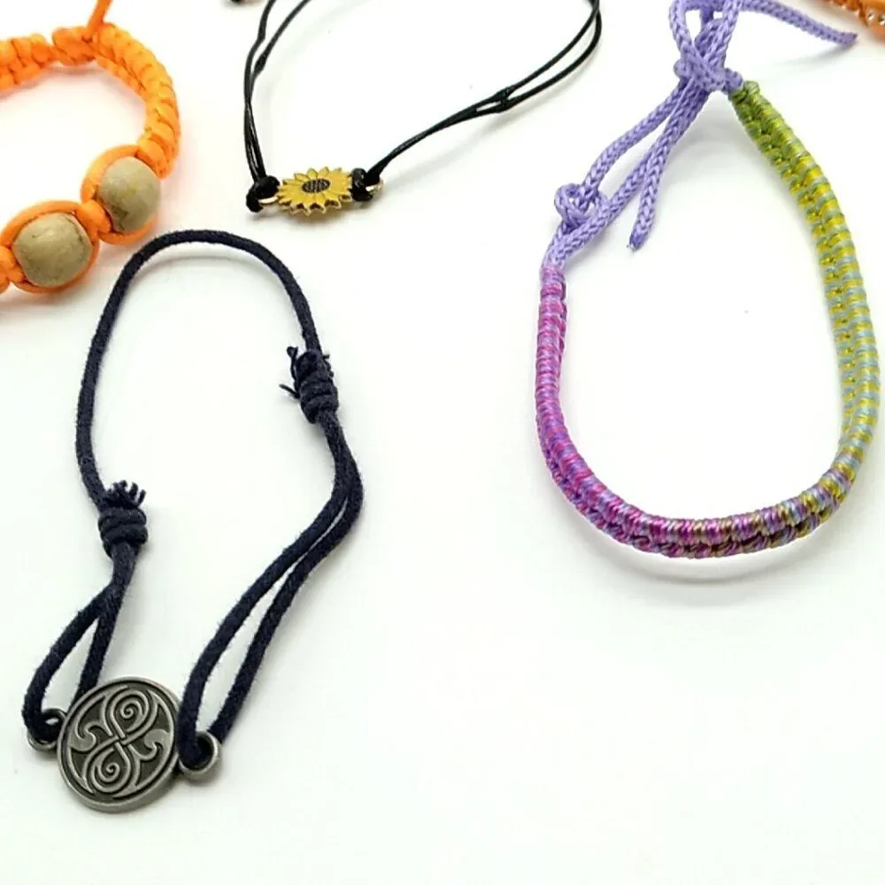 6 Adjustable Tie Sliding Knot Bracelets